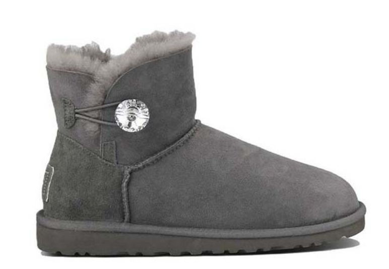 

Сапоги УГГИ замшевые UGG MINI BAILEY BUTTON BLING BOOT "GREY" Арт. 3442