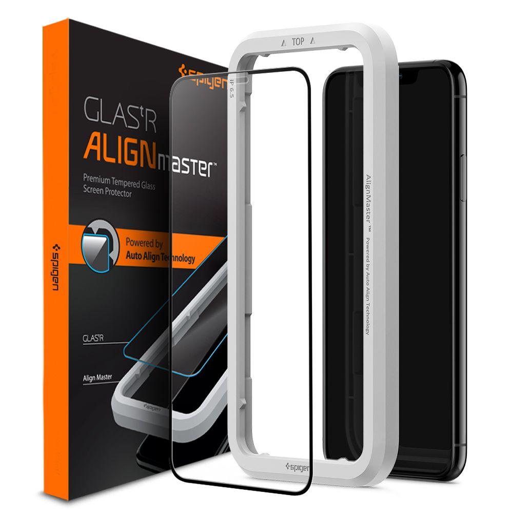 

Защитное стекло Spigen Glas.tR Align Master для iPhone 11 /XR Black (AGL00106), Черный