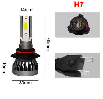 

Светодиодная лампа H7 24W (цена за 1 штуку 12Вт) 6500K LED 3000LM 12В