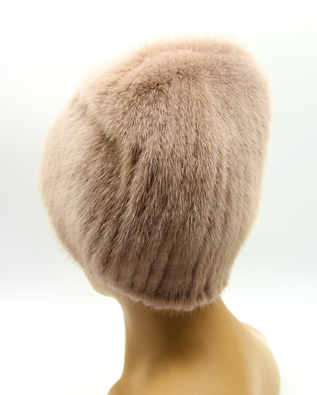 Меховая женская шапка на вязаной основе, норка