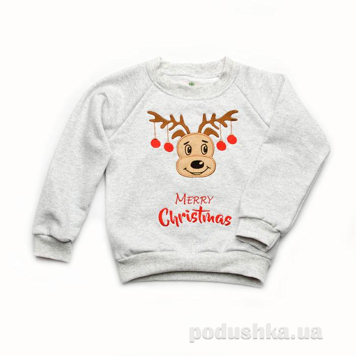

Свитшот для мальчика Merry Christmas Модный карапуз 03-00832 серый 86