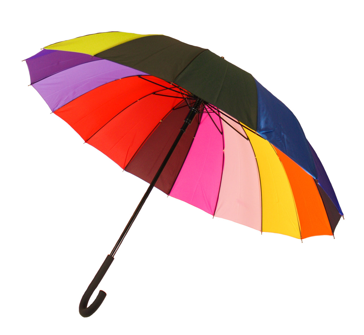 Зонт-трость, полуавтомат, 16 спиц, цвета радугиНет в наличии
