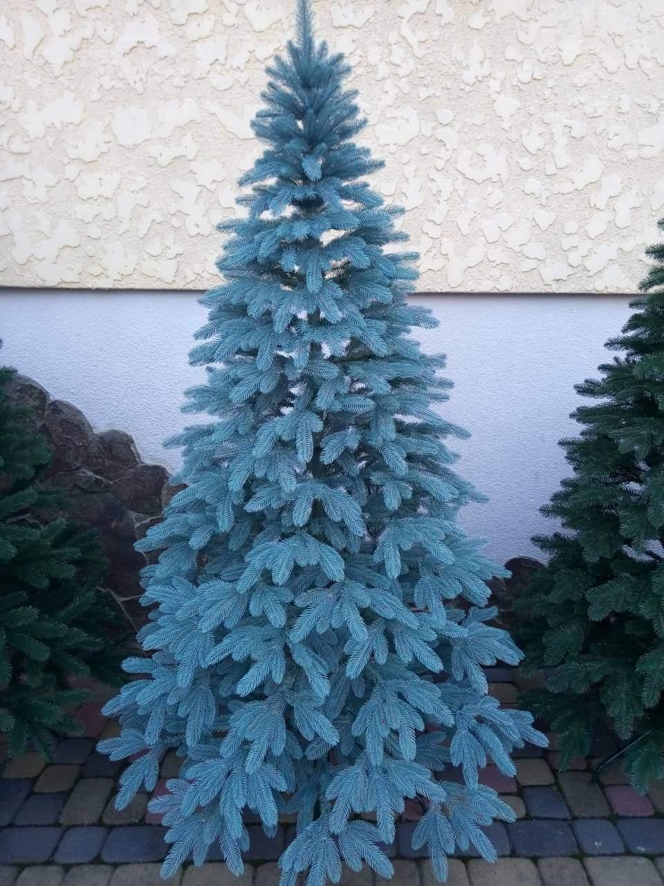 Литая новогодняя елка Премиум 2.10м. голубая