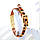 Кожаный браслет женский леопардовый с золотыми вставками, фото 6