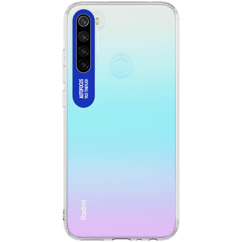 

TPU чехол Epic clear flash для Xiaomi Redmi Note 8, Бесцветный / синий