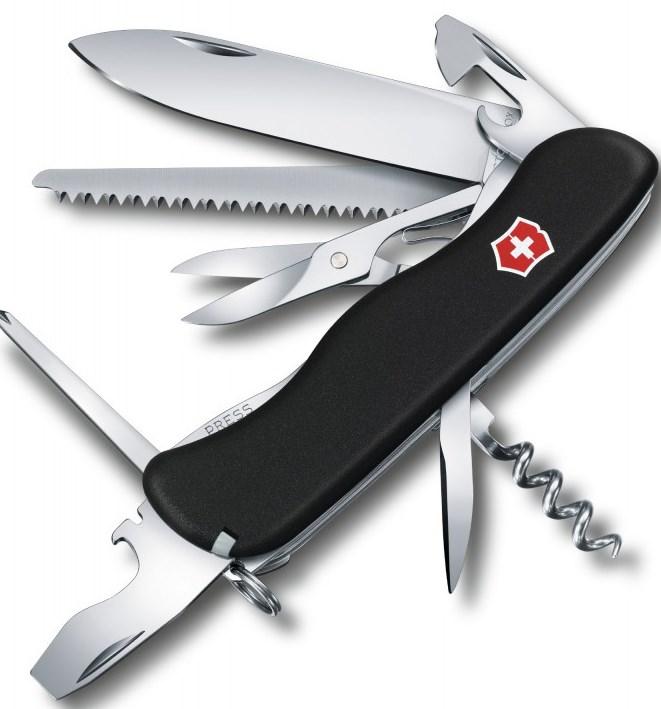 

Складной нож 14 функций Victorinox Outrider, черный корпус