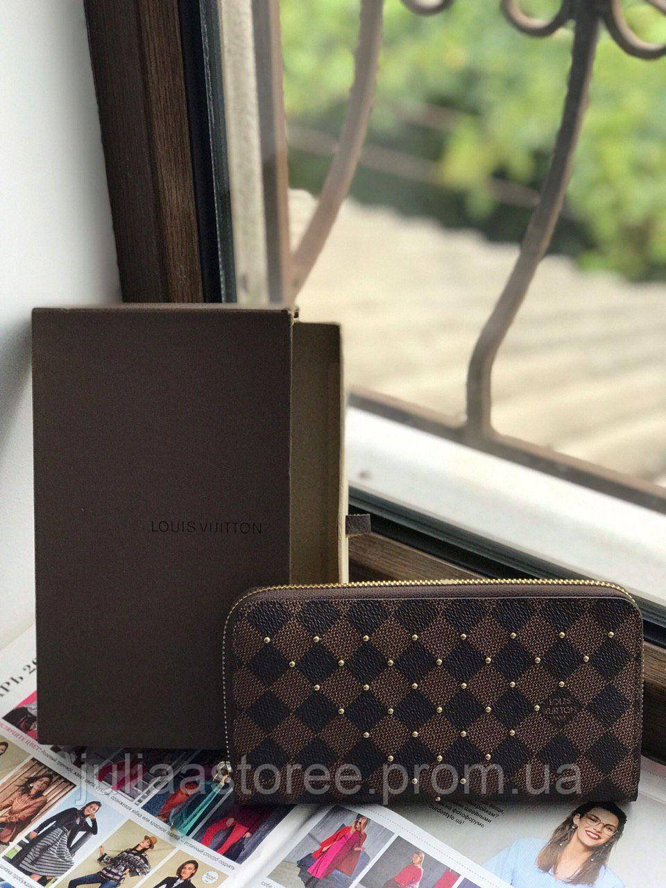 Женский кошелёк клатч с бусинами на молнии  Louis Vuitton LV Луи Витто