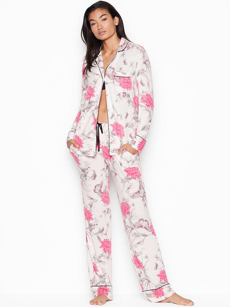 

Домашняя Пижама Victoria's Secret Fireside PJ Set р. М, Белая с цветами