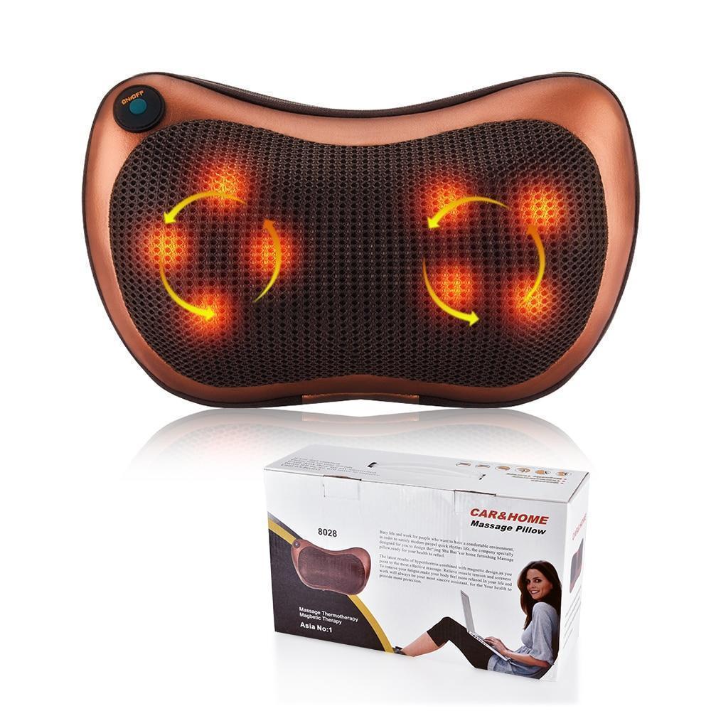 

Роликовый массажер подушка для спины и шеи Massage pillow GHM 8028