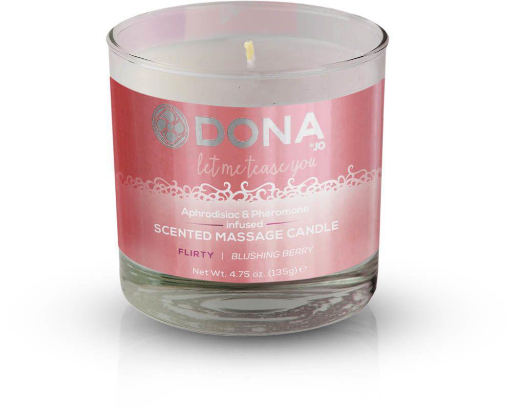 

Массажная свеча DONA Scented Massage Candle Blushing Berry FLIRTY (135гр) с афродизиаками феромонами