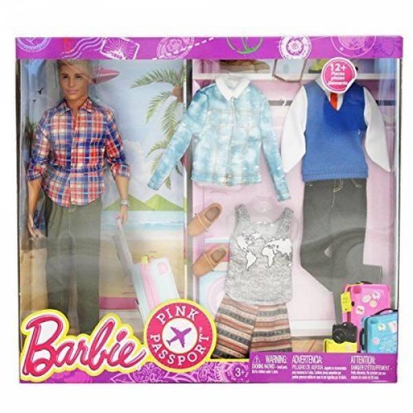 barbie pink passport ken fashion doll gift set