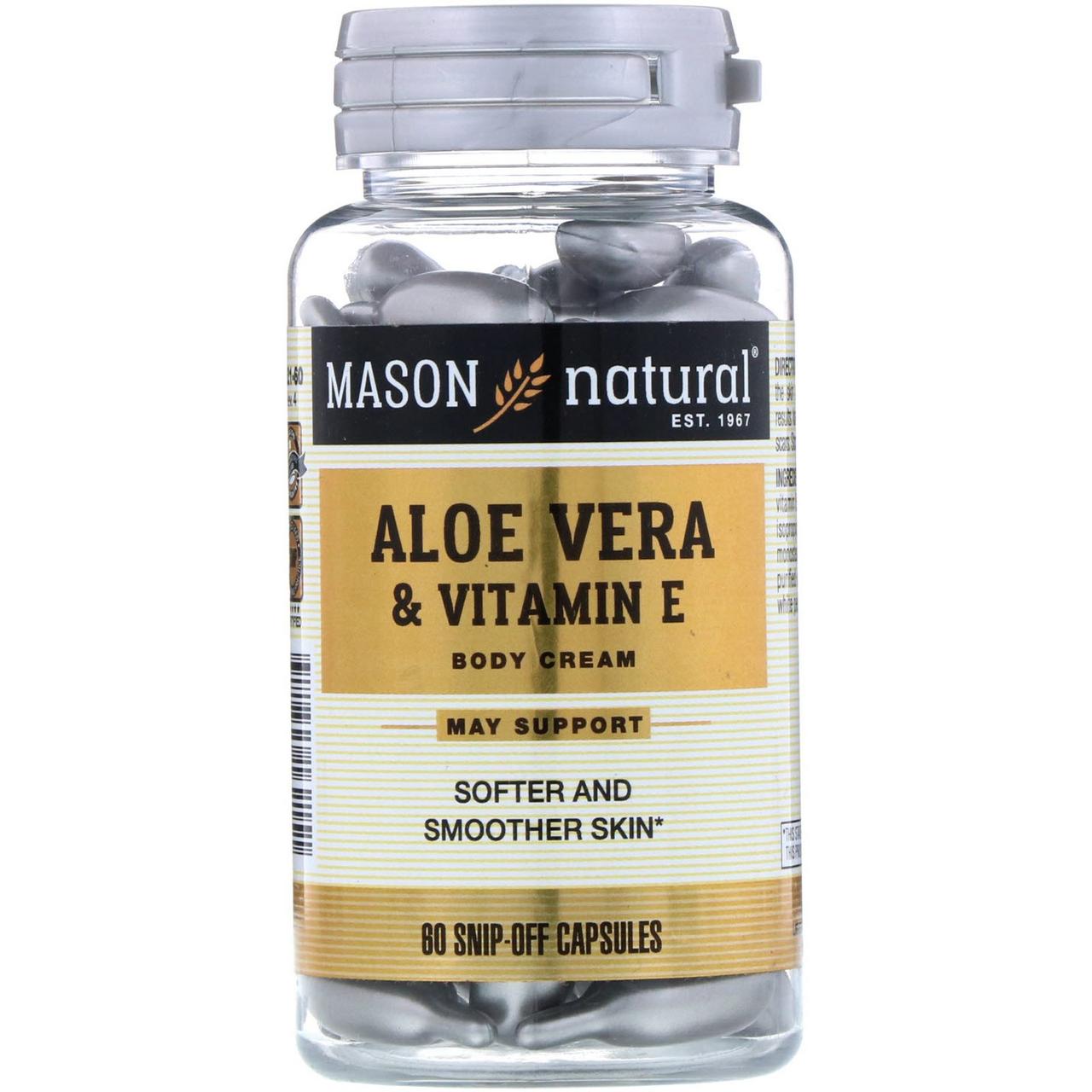 

Mason Natural, Aloe Vera & Vitamin E Body Cream, 60 Snip-Off Capsules
