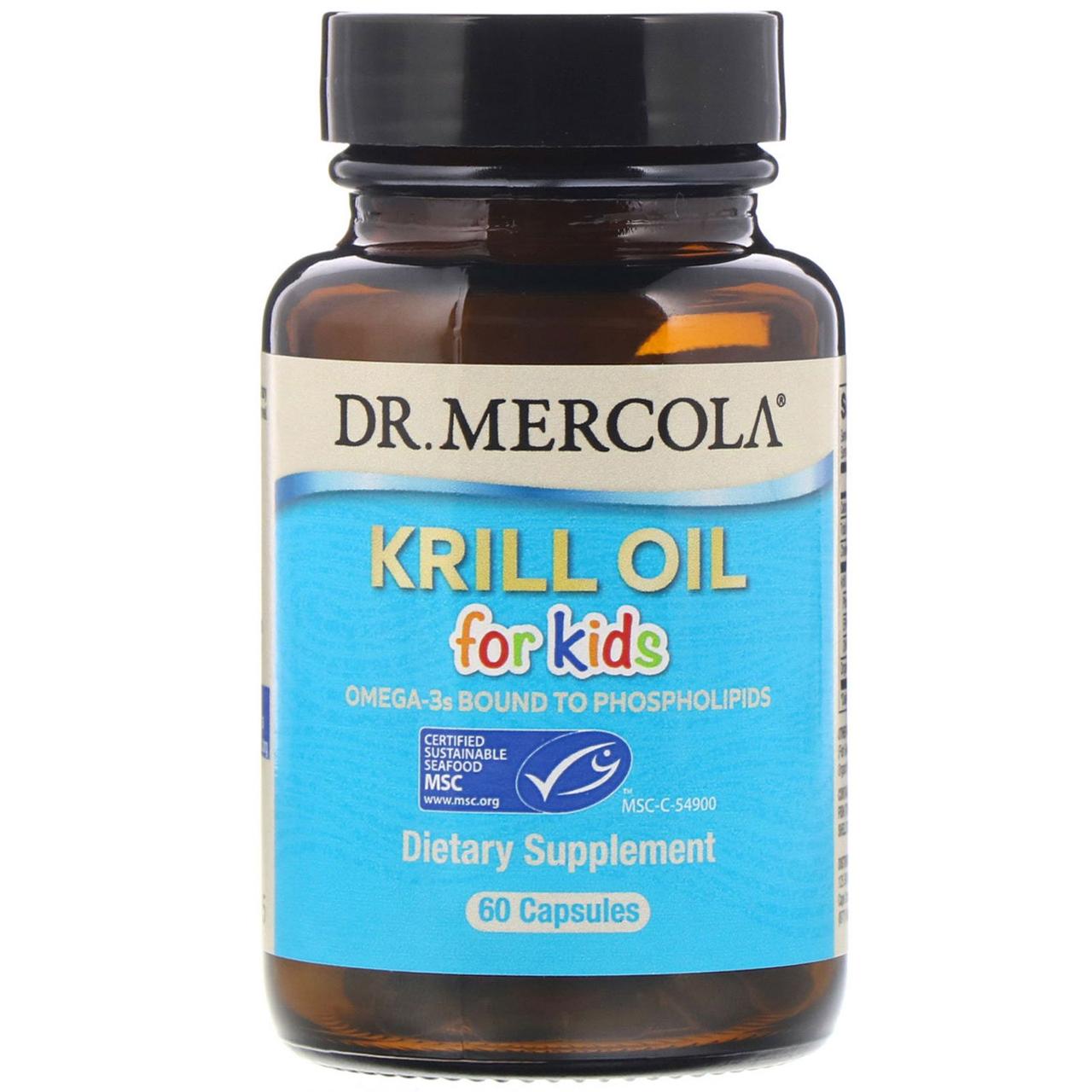 

Dr. Mercola, крилевый жир для детей, 60 шт., официальный сайт, MCL-01149