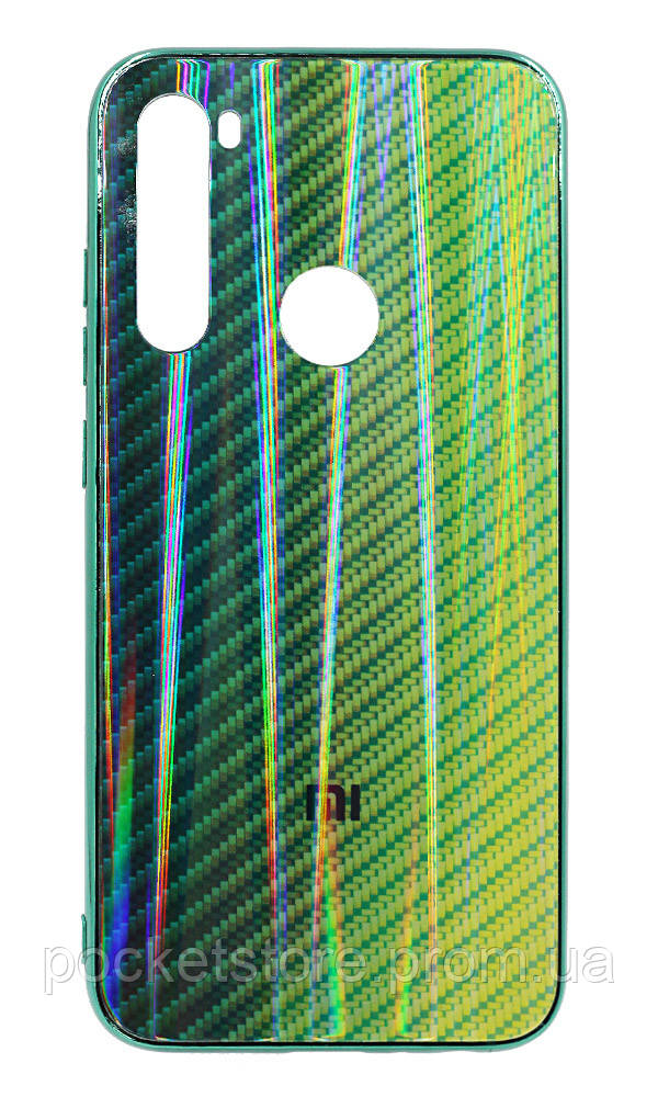

Чохол-накладка Glass Carbon + Border Silicon для Xiaomi Redmi Note 8 Green