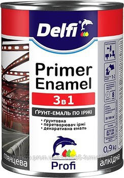 

Грунт-эмаль Delfi 3в1 белая 0,9кг по ржавчине