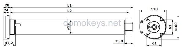 

Электропривод AM2-PP/120-9 для ролет