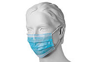 Защитная маска на резинках трехслойная Mercator Medical (50 шт в упаковке) синяя
