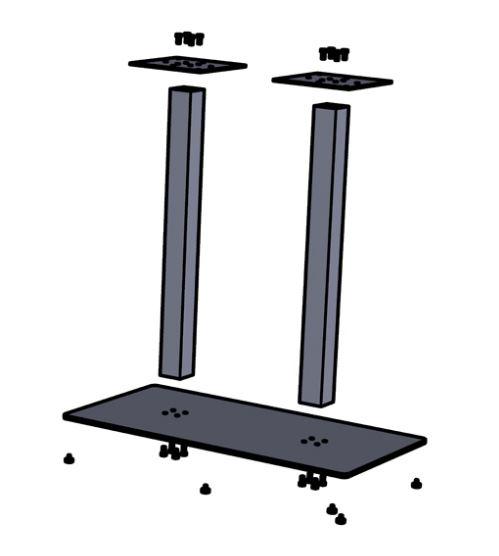 Овальный стол барный Тренд-2 двойной Металл-Дизайн схема