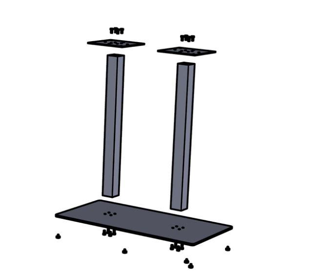 Стол барный Тренд-3 двойной Металл-Дизайн схема