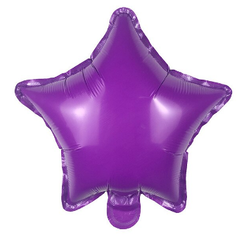 Повітряна куля "Зірка" , фольгований, 45 см, колір фіолетовий матовий