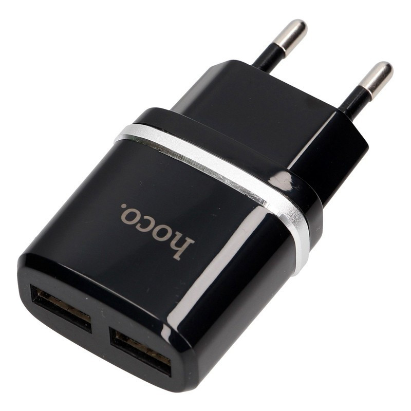 

Сетевое зарядное устройство Hoco С12 Smart 2USB/2.4A черный (28984)