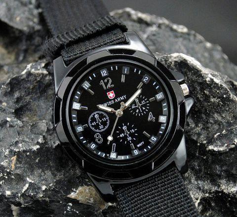 Мужские армейские наручные часы Swiss Army black