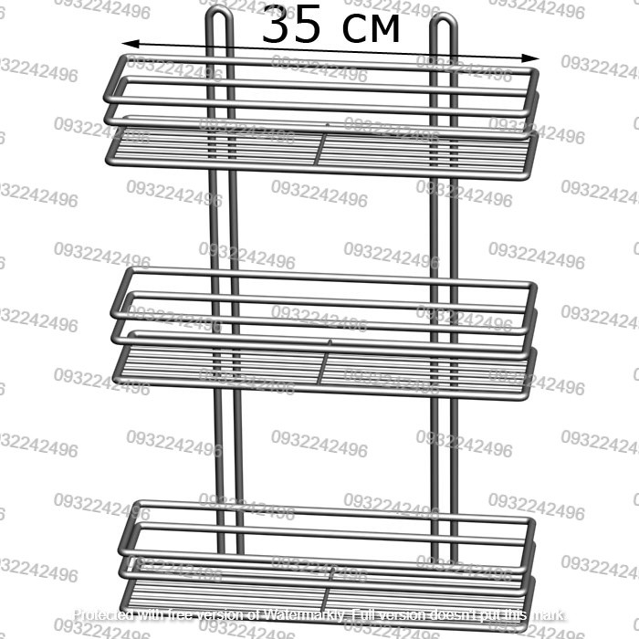 

Прямая полочка для ванной комнаты 35 см трехярусная три контура