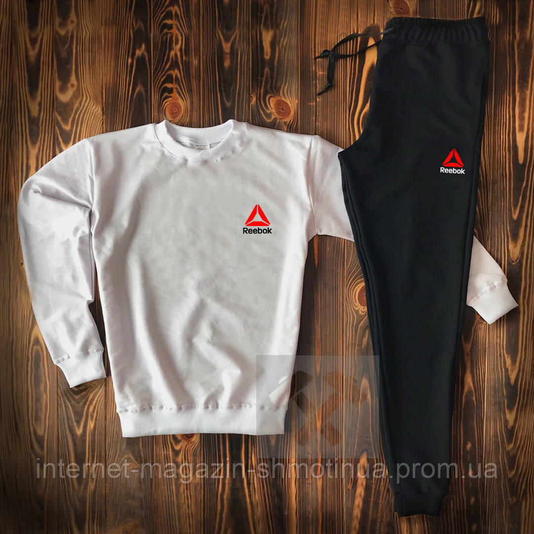 

Мужской спортивный костюм Рибок, костюм Reebok трикотажный на любой сезон, реплика, Белый