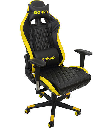 Кресло геймерское Bonro 1018 Yellow, фото 2