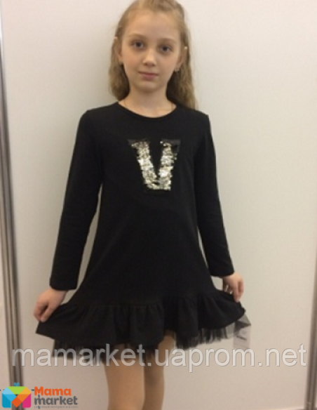

Школьное платье трикотажное Viani мд571, цвет черный