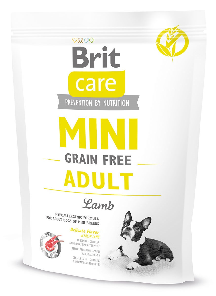 

Сухой беззерновой корм для взрослых собак мини пород Brit Care Mini Adult Lamb с ягненком 2 кг