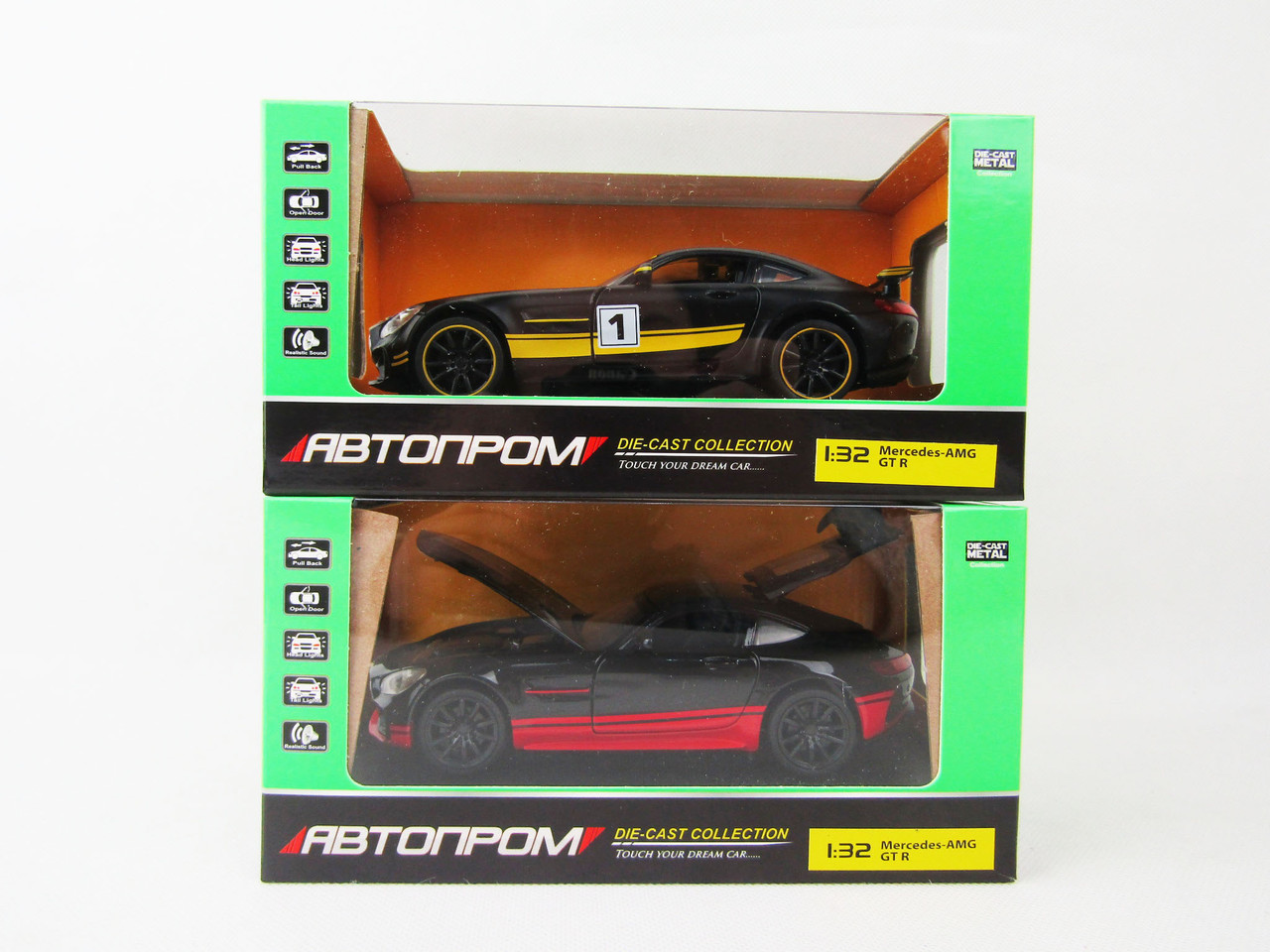 

Машина метал. "АВТОПРОМ",1:32-36,Mercedes-AMG GT R, 4 цвета, в кор. 18*9*9см /72-2/