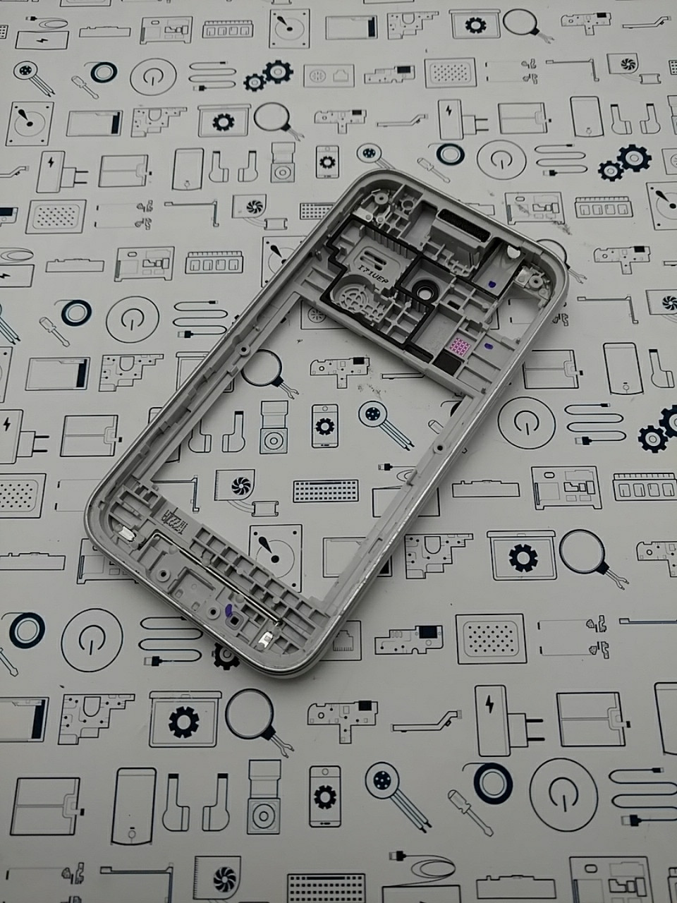Середній корпус Samsung Galaxy J1 mini Duos J105H Сірий Сервісний оригінал з розборки