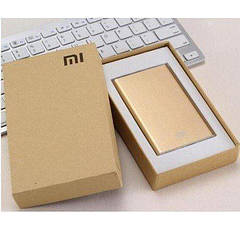 Аккумулятор для телефона павербанк золотой Power Bank Xiaomi Mi Slim 12000 mAh