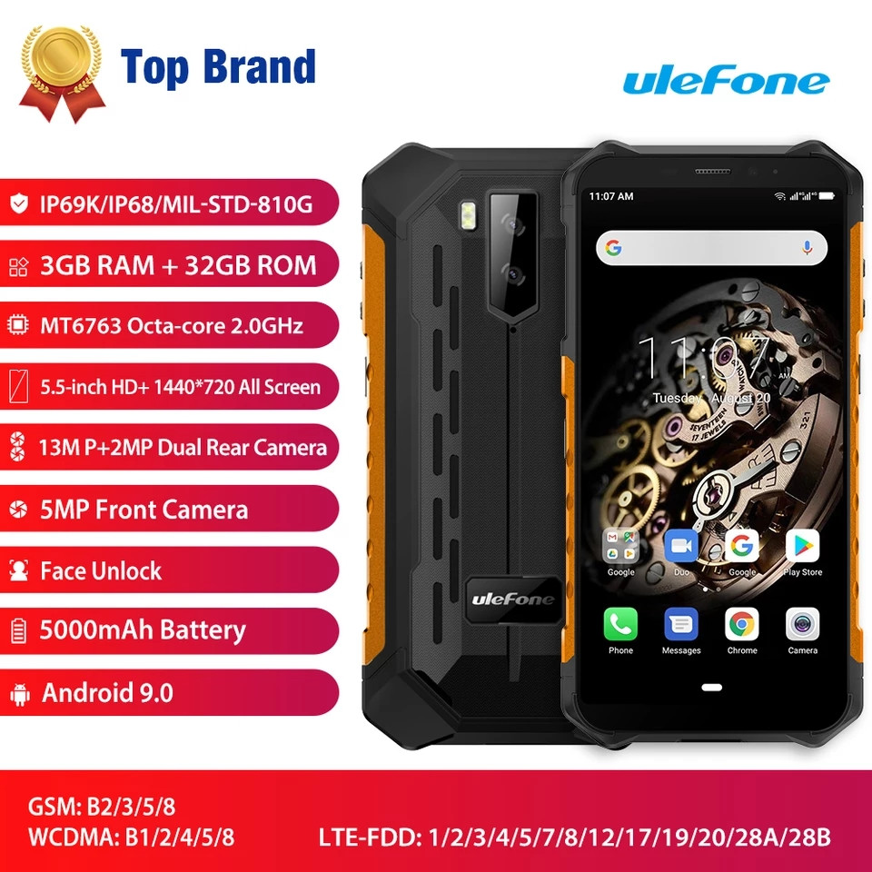 

Ulefone Armor X5 NFC 3/32gb IP68 5000mah red