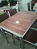 Розкладний стіл обідній кухонний комплект стіл і стільці 3D малюнок 3д "Коричневий тон" ДСП скло 70*110 Лотос-М