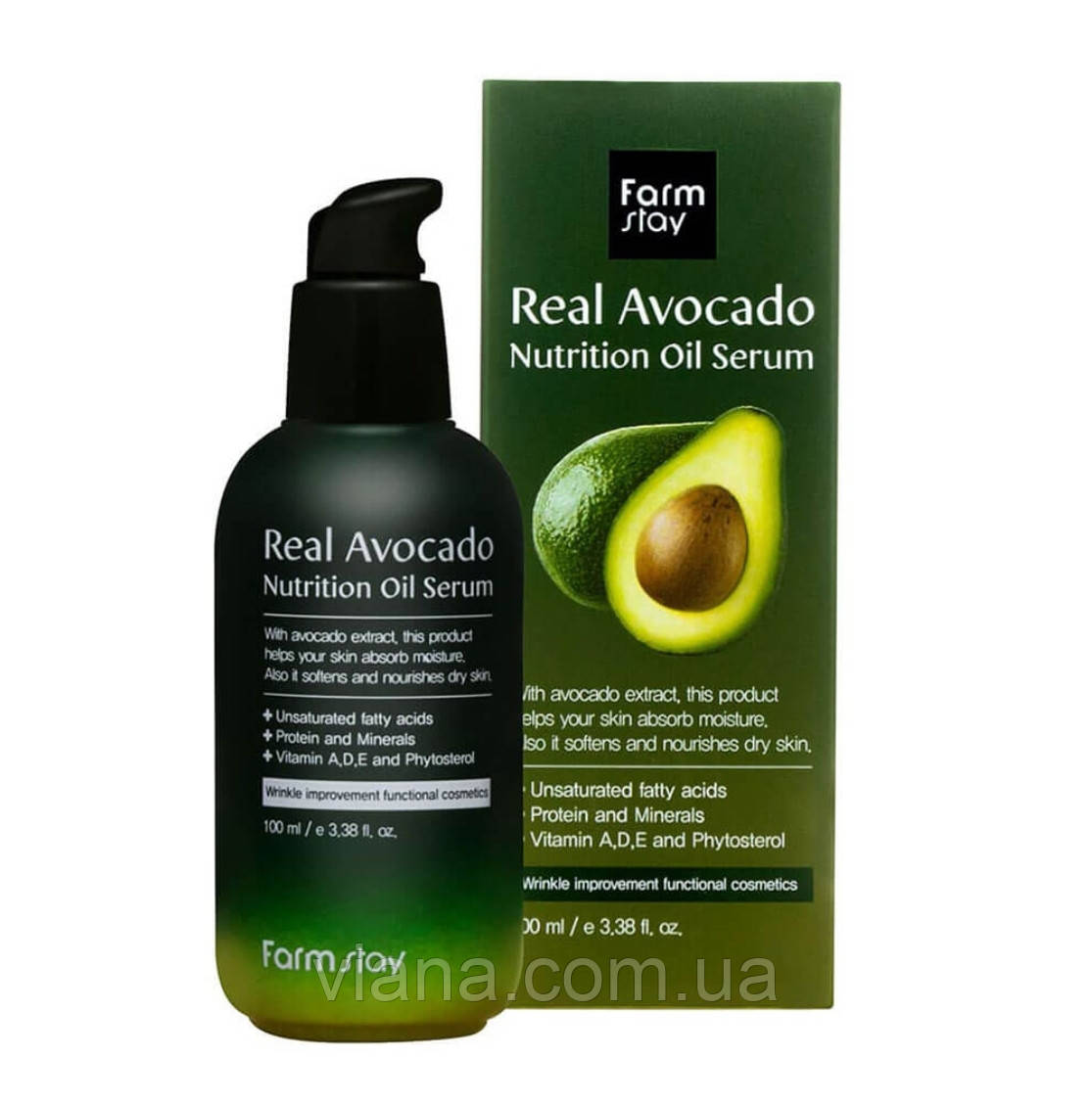 

Питательная сыворотка с экстрактом авокадо FARMSTAY Real Avocado Nutrition Oil Serum 100 ml