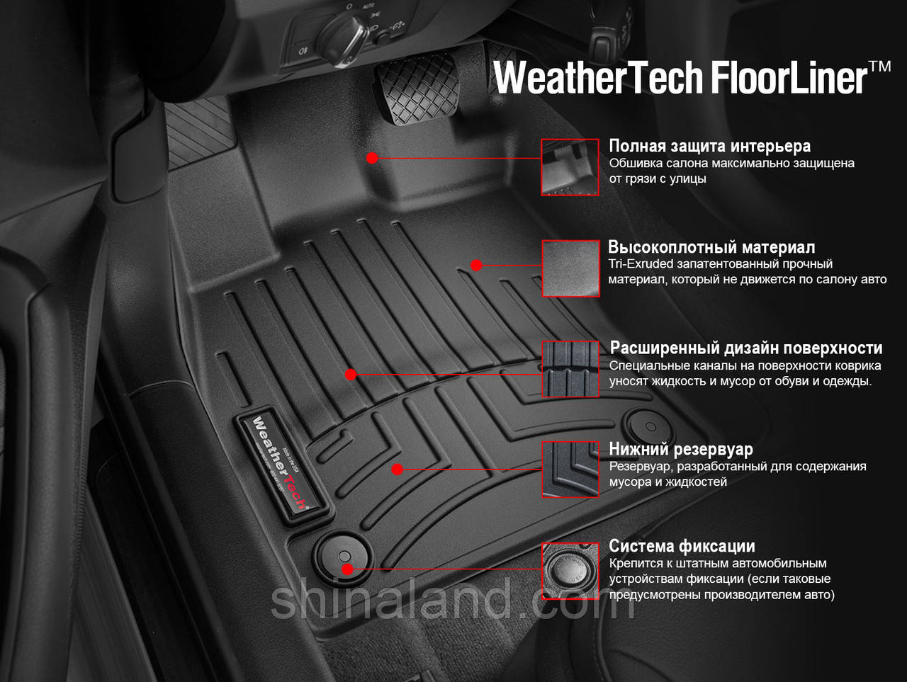 

Коврики в салон Vw Amarok I 2010 - серые, Tri-Extruded (WeatherTech) - передний ряд, Серый