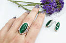 Серебряный перстень с зеленым улекситом Изабелла, фото 2