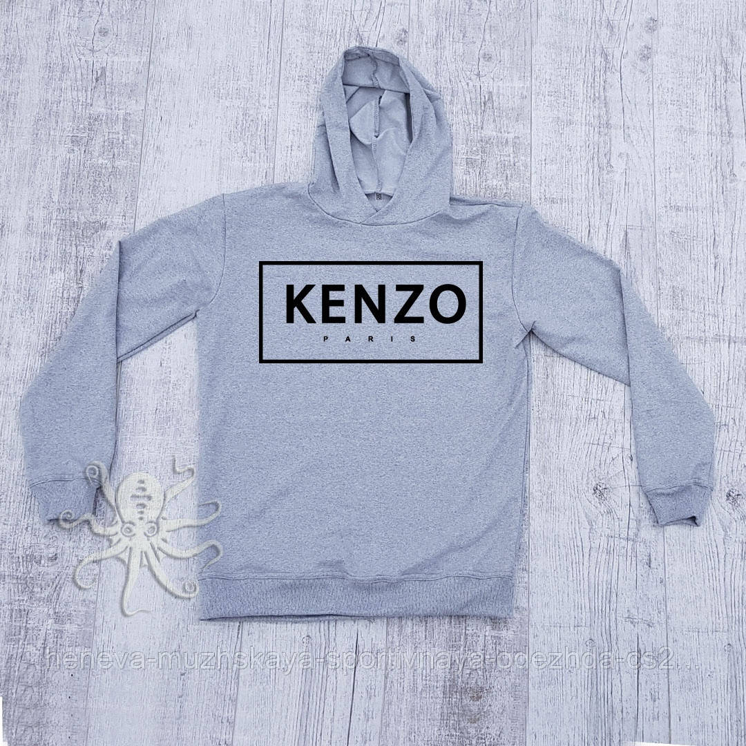 

Мужская толстовка, худи, кенгурушка Kenzo (Кензо), Серый