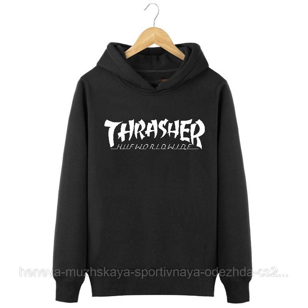 

Мужская толстовка, худи, кенгурушка Thrasher (Трешер) S, Черный