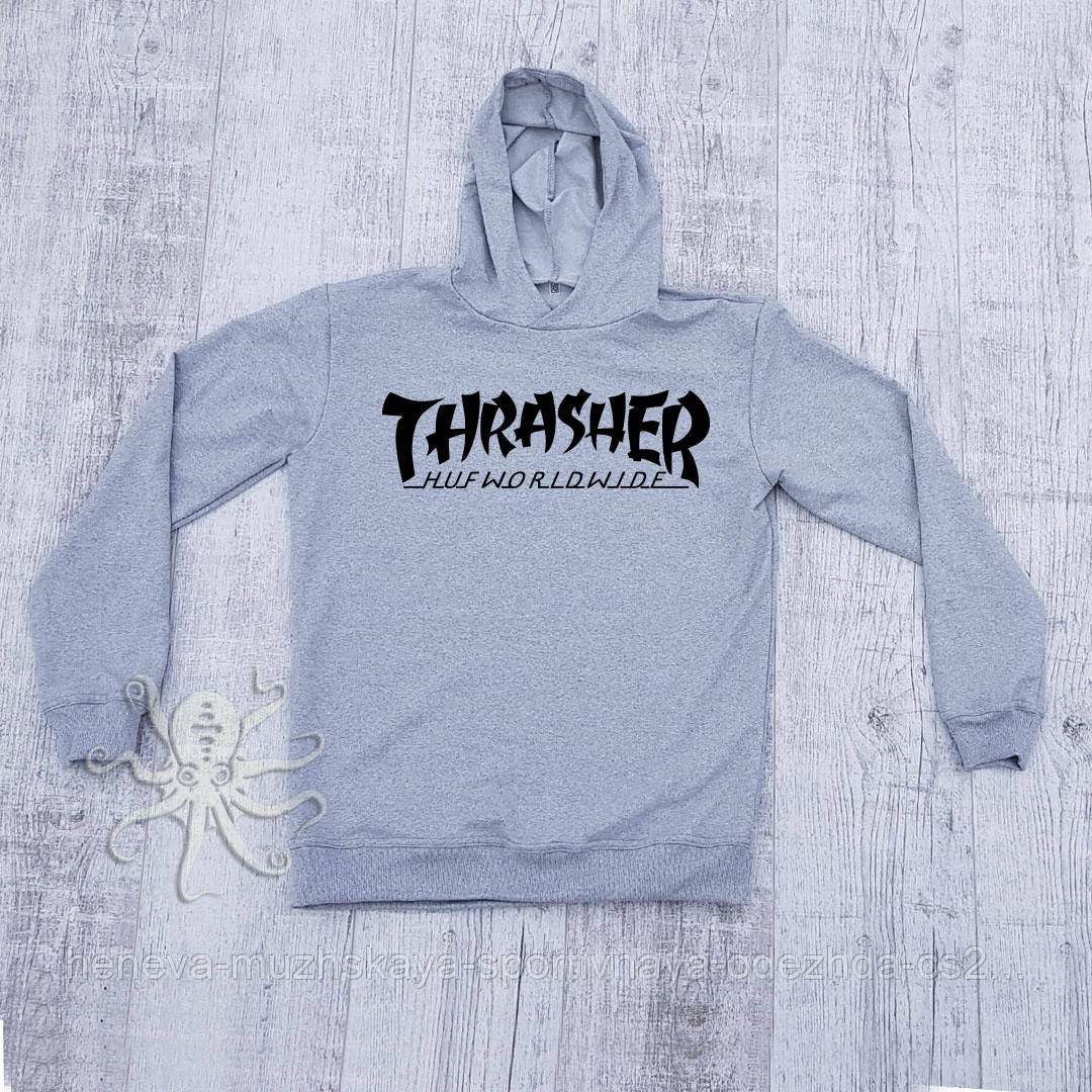 

Худи, кофта, кенгурушка Thrasher E188, Реплика L, Серый