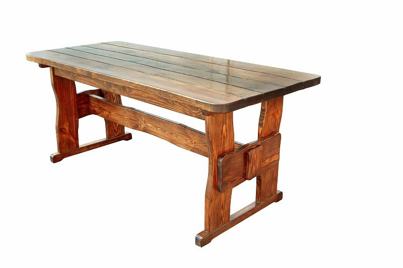 Деревянный стол 1400х800 мм из массива сосны ручной работы для кафе, д