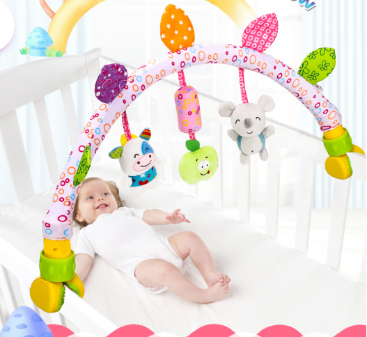 Підвісна дуга на ліжко дитяча мультирозвиваюча в 2 положеннях рожеваНет в наличии