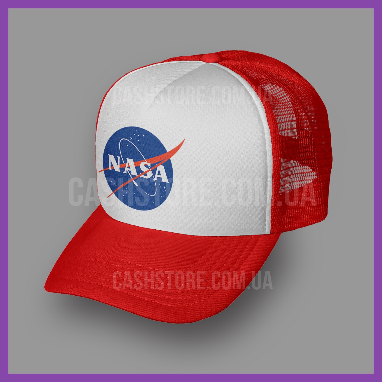 

Кепка Тракер Asos 'Nasa Vintage Logo' | Красная с белым лбом