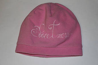Флісова рожева шапочка для дівчинки