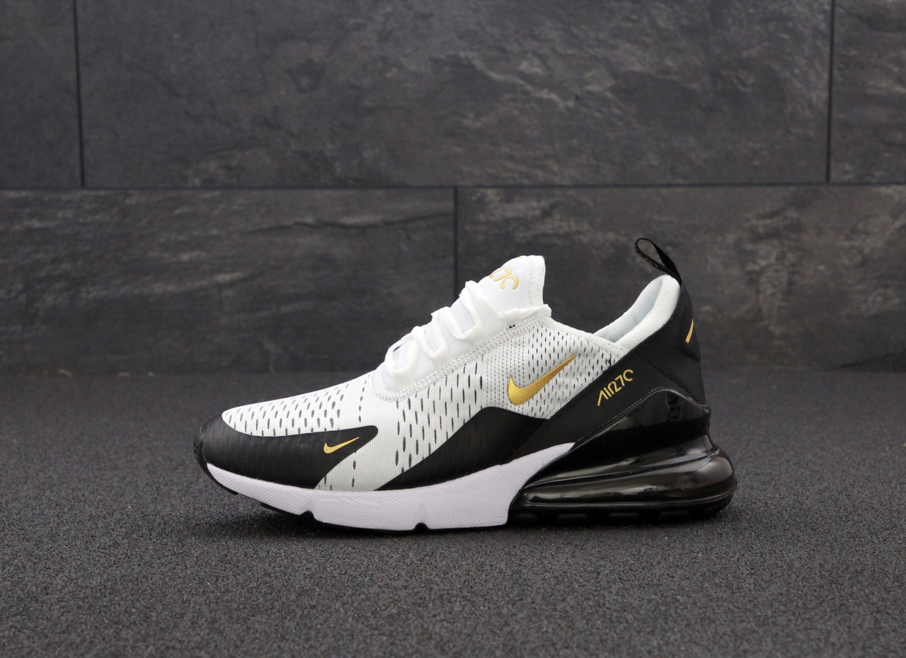 nike air max 270 black white and gold