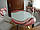 Раскладной обеденный кухонный комплект овальный стол и стулья "Красные волны" ДСП стекло 75*130 Лотос-М, фото 3