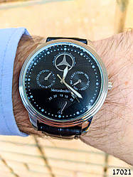 Годинники чоловічі в стилі Mercedes Benz. Чоловічі наручні годинники чорні. Годинник з чорним циферблатом Годинник чоловічий