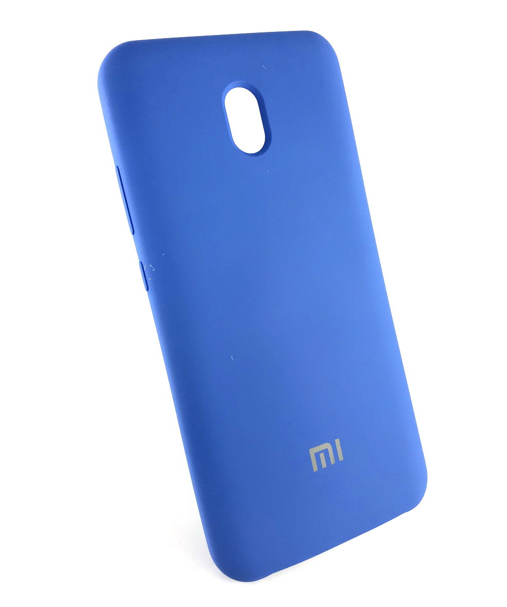 

Чехол для Xiaomi Redmi 8A накладка бампер противоударный Silicone Cover голубой